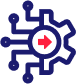 red arrow in center of half cogwheel